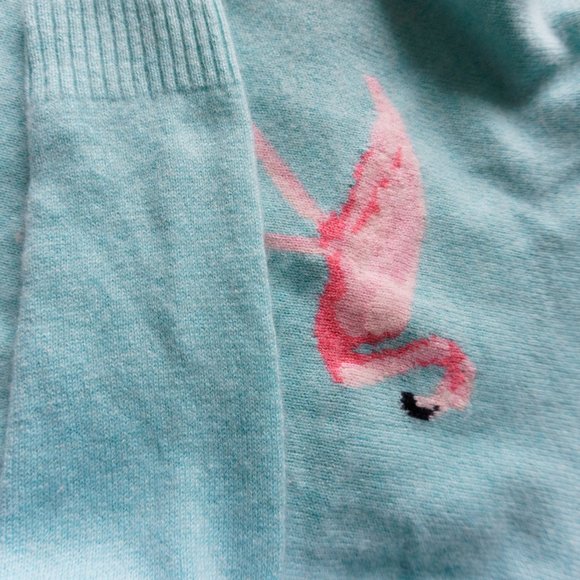 TOGO Cashmere Turquoise Flamingo Sweater - Picture 5 of 5